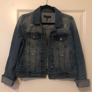 Distressed denim jacket